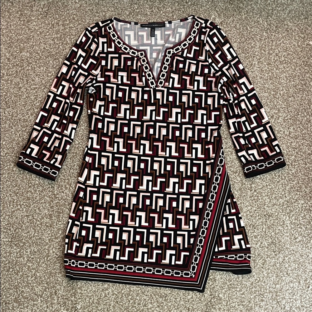 White House Black Market Geometric Pattern Blouse
